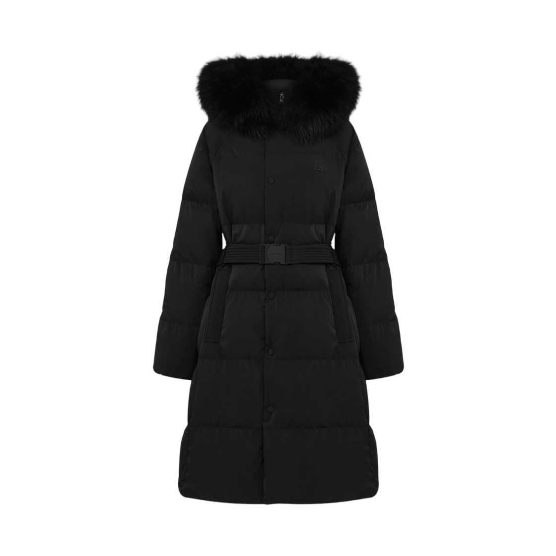 DWW26560Z1 (W) Eider Monglit Fox Long Goose Down Jacket Black