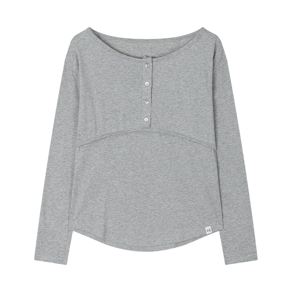 AMS008 Uglyshadow Placket Ribbed T-Shirt(Grey)