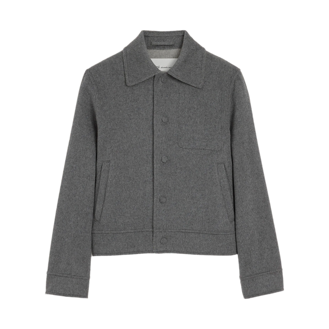 FJK265-WV0217-A226 (W) AMI Grey Button Down Wool and Cashmere Jacket Carbone Grey Ash Grey