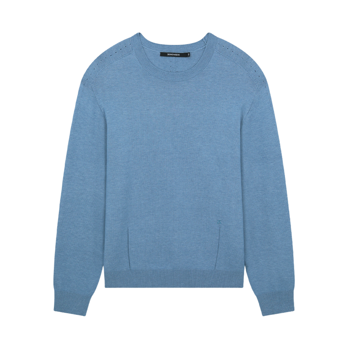 ZI6KT687BL ZIOSONGZIO Timeless Wholegarment Crewneck Knit Blue