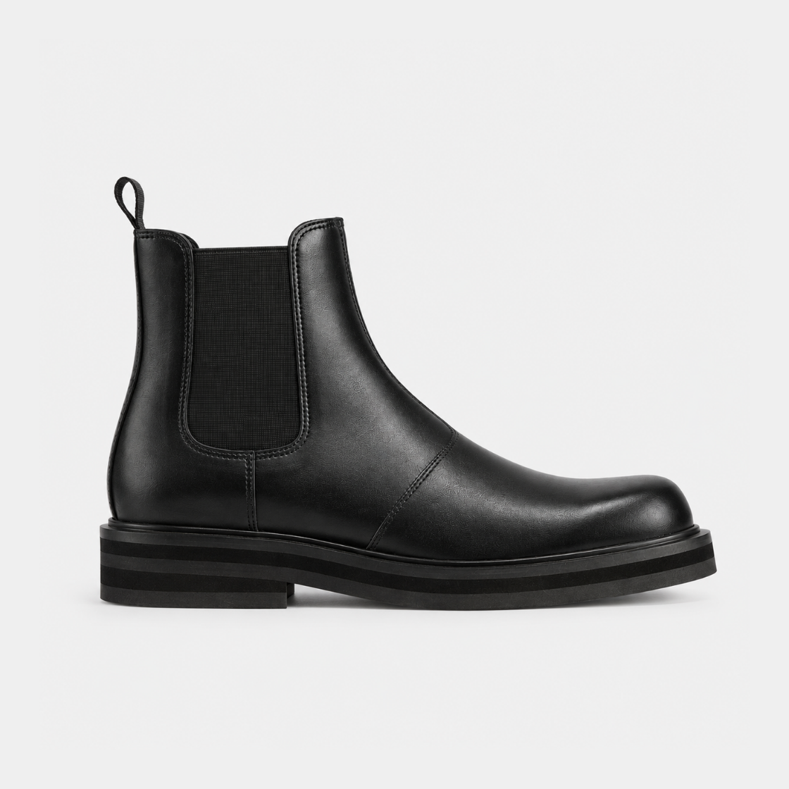 슬로우스텝 SP9203 윌리엄 스퀘어 청키 첼시부츠 블랙(SLOWSTEP SP9203 William Square Toe Chunky Chelsea Boots Black) - 3