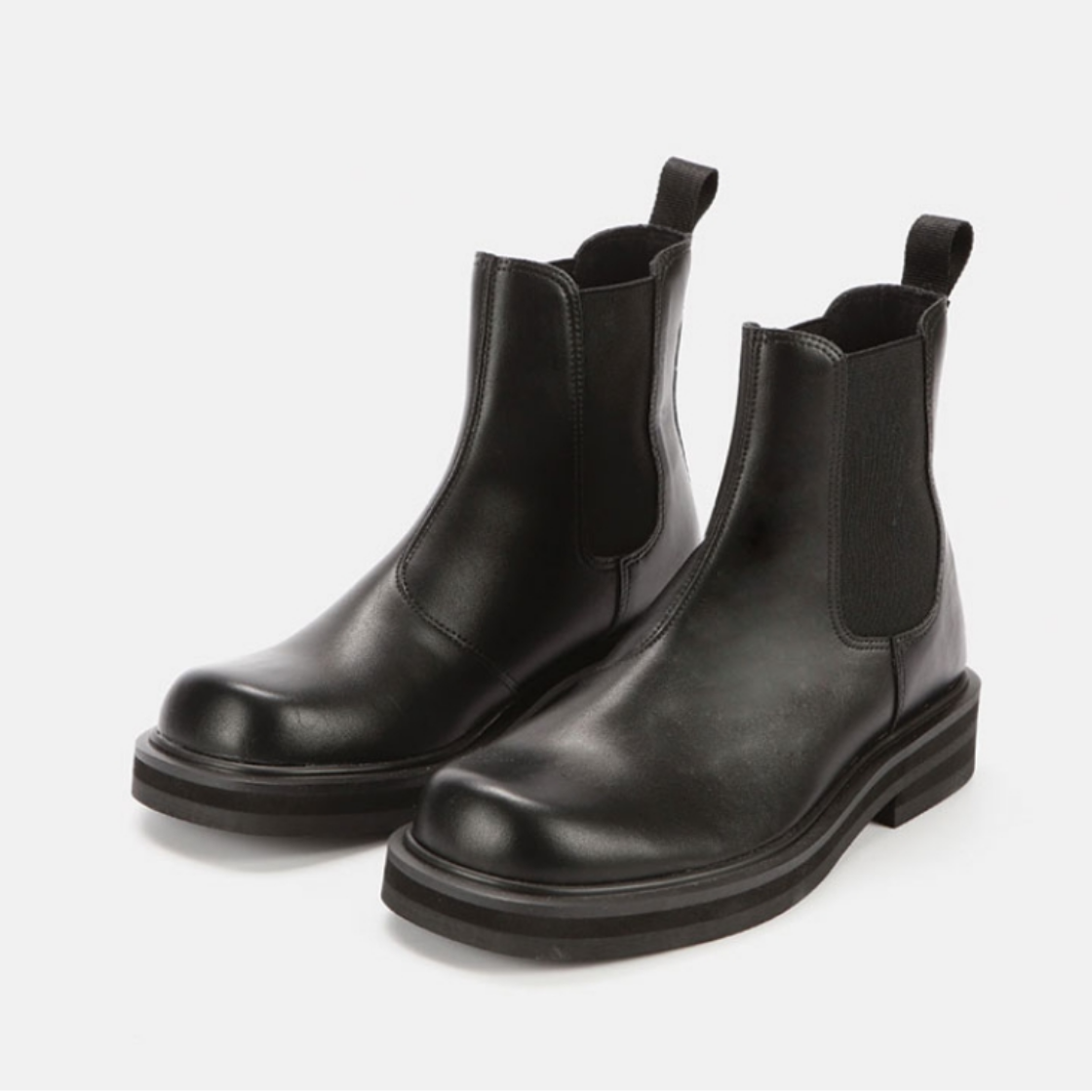 슬로우스텝 SP9203 윌리엄 스퀘어 청키 첼시부츠 블랙(SLOWSTEP SP9203 William Square Toe Chunky Chelsea Boots Black) - 2