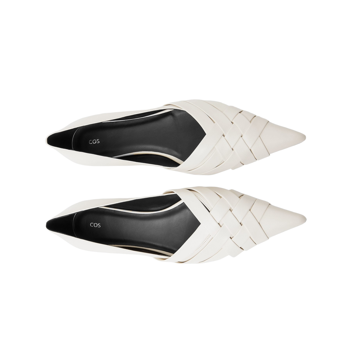 (W) 코스 크로스오버 발레 플랫 아이보리((W) COS Crossover Ballet Flats Ivory) - 2