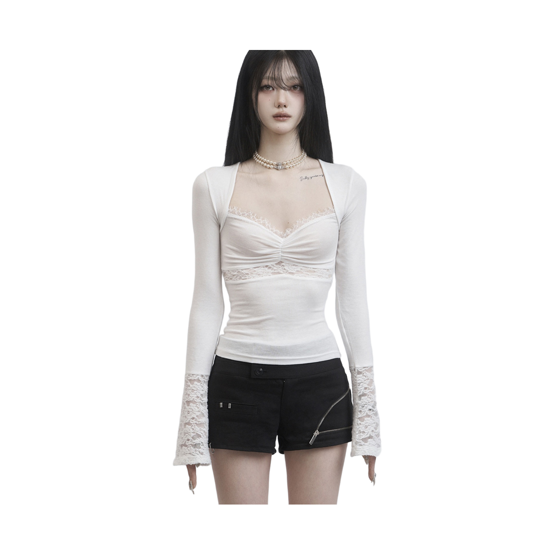 쇠아 레이스 고딕 레이어 탑 화이트(SØAR Race Godic Rayer Top White) - 3