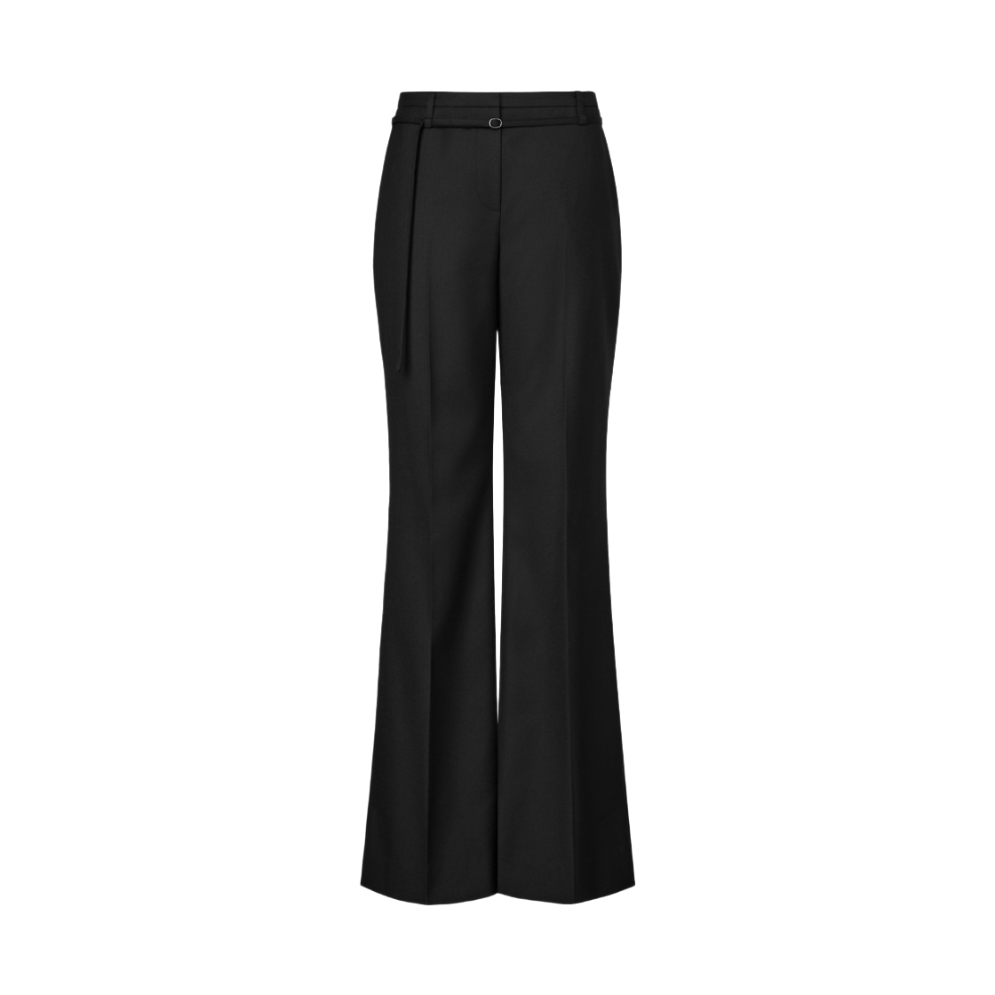 KM-26FW-PT07-BK KUME Belted Slit-Hem Wool Blend Pants Black