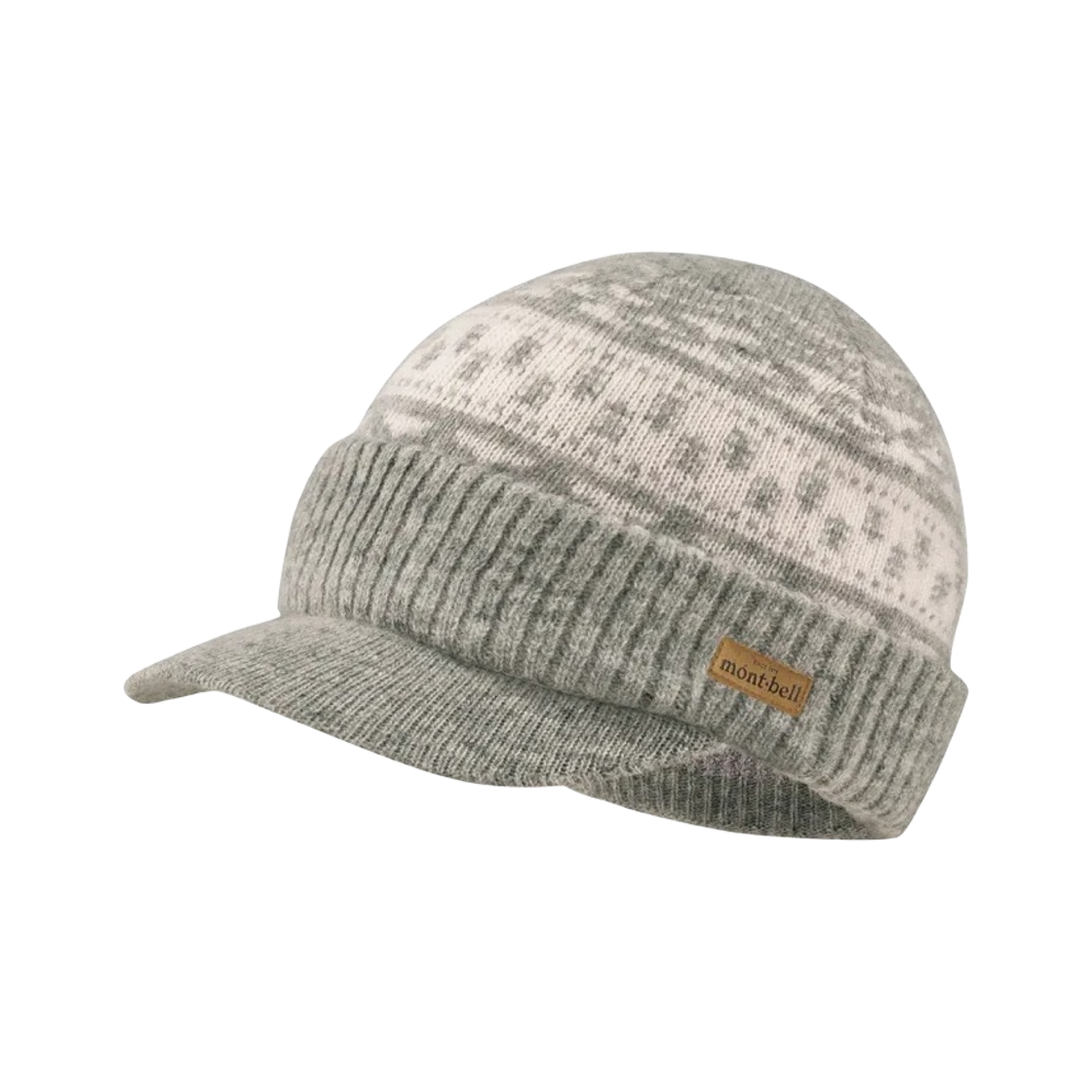 1118636 Montbell Wool Jacquard Bill Cap Heather Gray