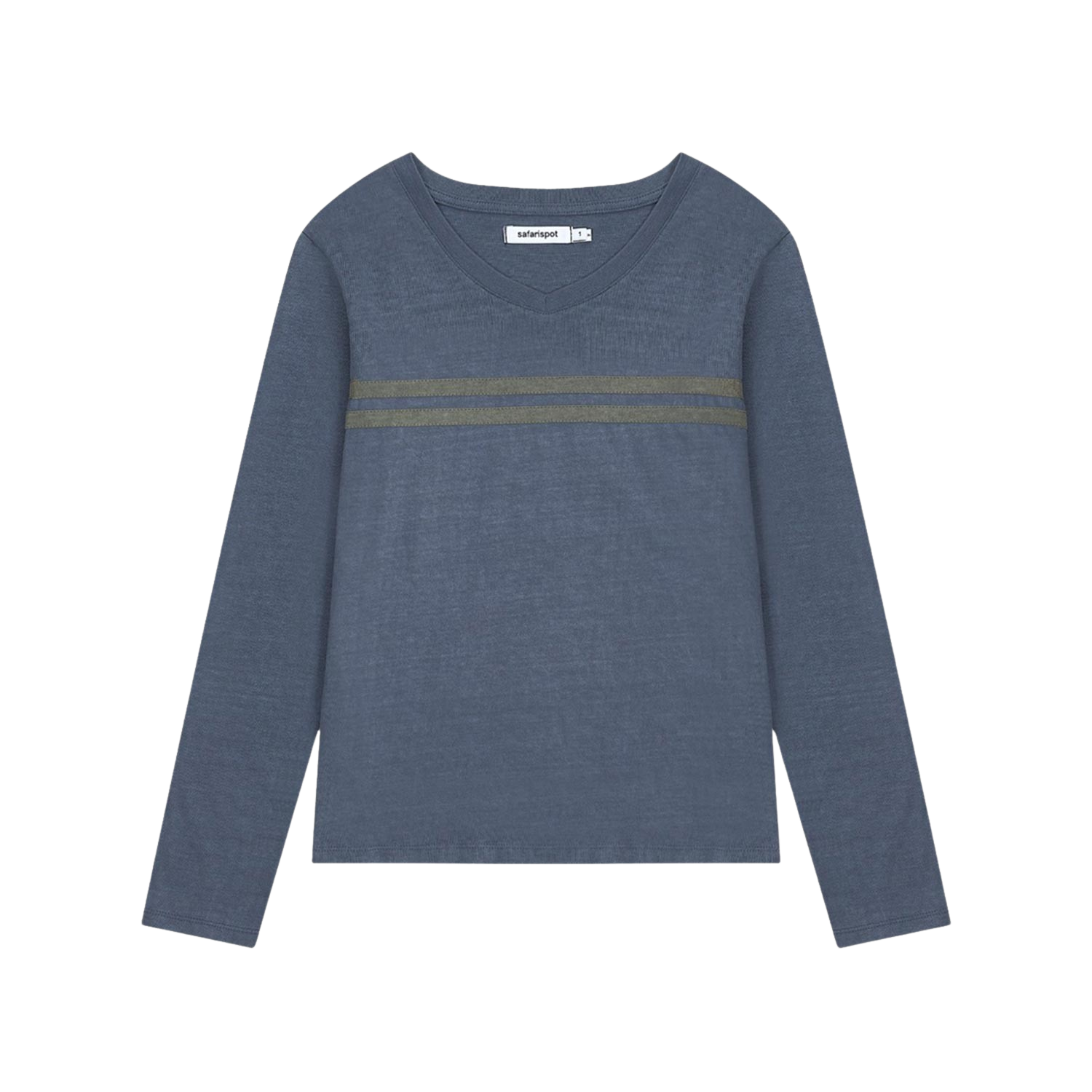 SCFHS17WLS089NAV Safarispot 1/2 Pigment Liner V-Neck Long Sleeve Navy