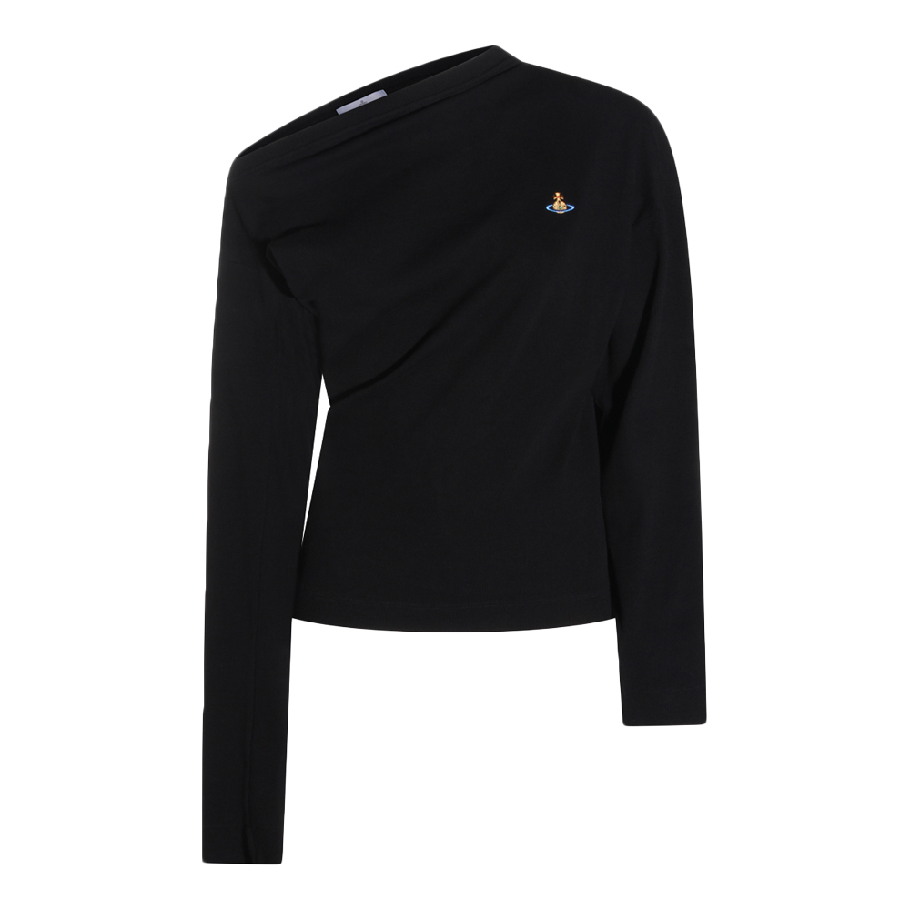 [25% 쿠폰] (W) 비비안 웨스트우드 헤보 HEBO 드레이프 티셔츠 블랙 - 26SS([25% 쿠폰] (W) Vivienne Westwood Hebo Drape T-Shirt Black - 26SS) - 2