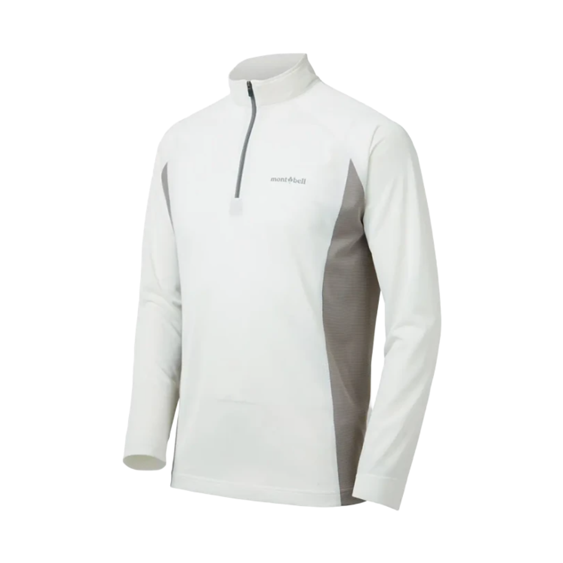 2304497 Montbell Cool Long Sleeve Zip Shirt White
