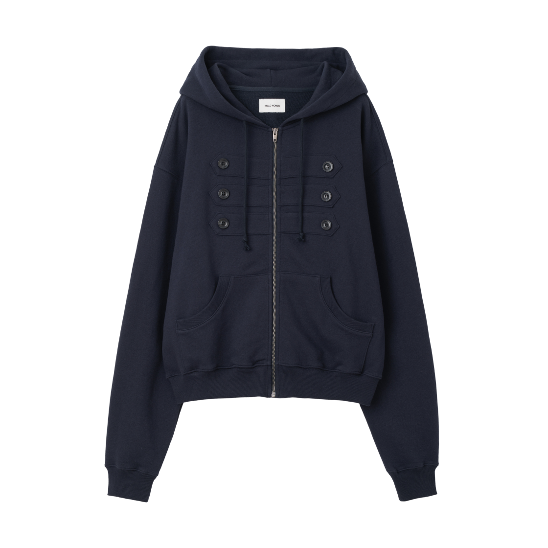 MW361NAV MILLO WOMEN Bijo Sweat Zip-Up Hoodie Navy