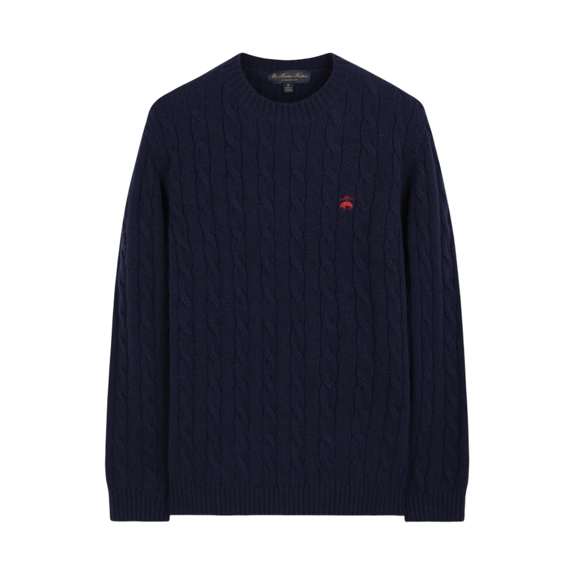 BBWRMOG421-ZNA BrooksBrothers Online Exclusive Shetland Cable Pullover Sweater Navy