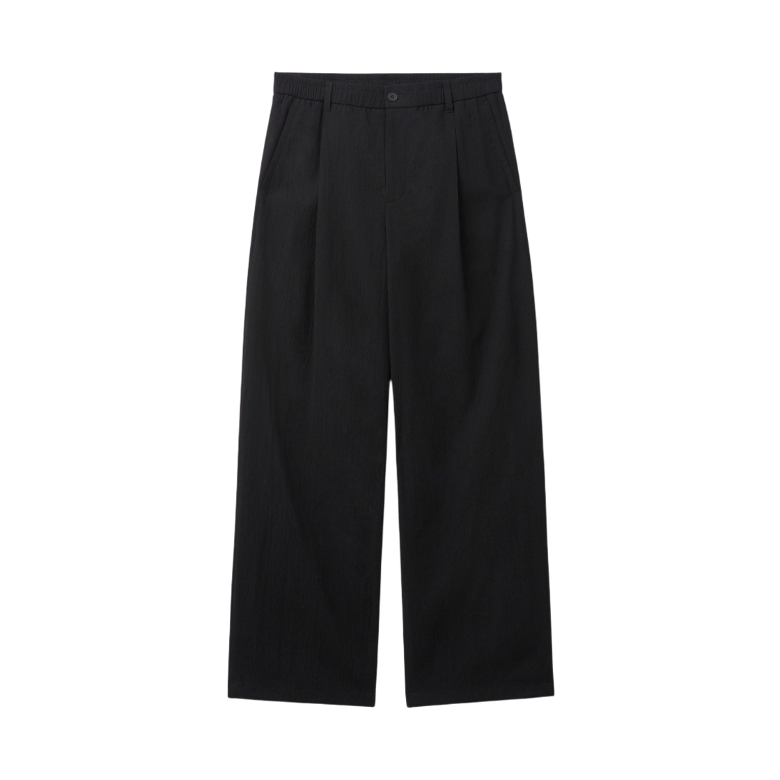 CQPAM26211BKX00 Customellow Crinkled Wide Fit Pants Black