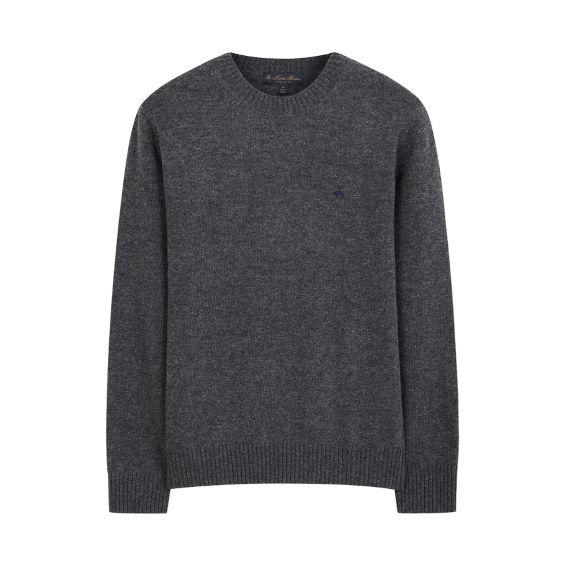 BBWRMOG402-ZCC BrooksBrothers Online Exclusive Wool Solid Sweater Charcoal