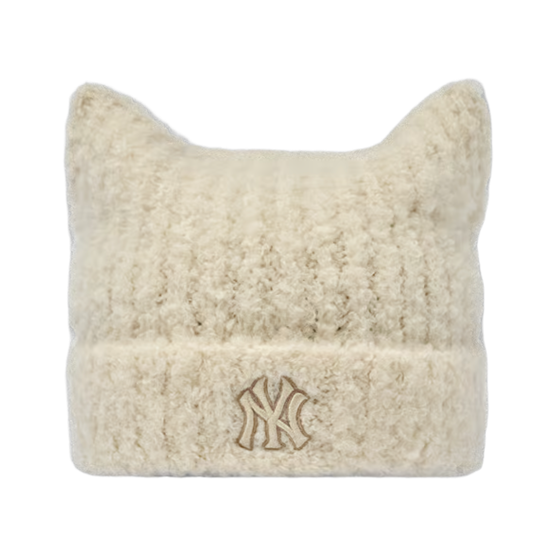 3ABNB1166-50WHS MLB Plush Meowing Beanie New York Yankees White