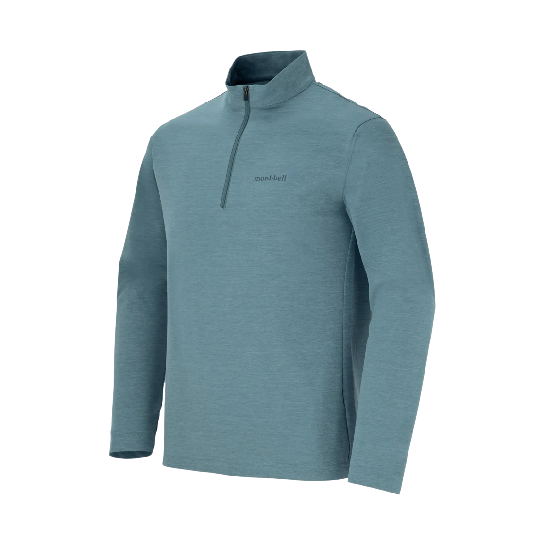 1114932 Montbell Wickron UV-Tect Long Sleeve Zip Shirt Blue Green
