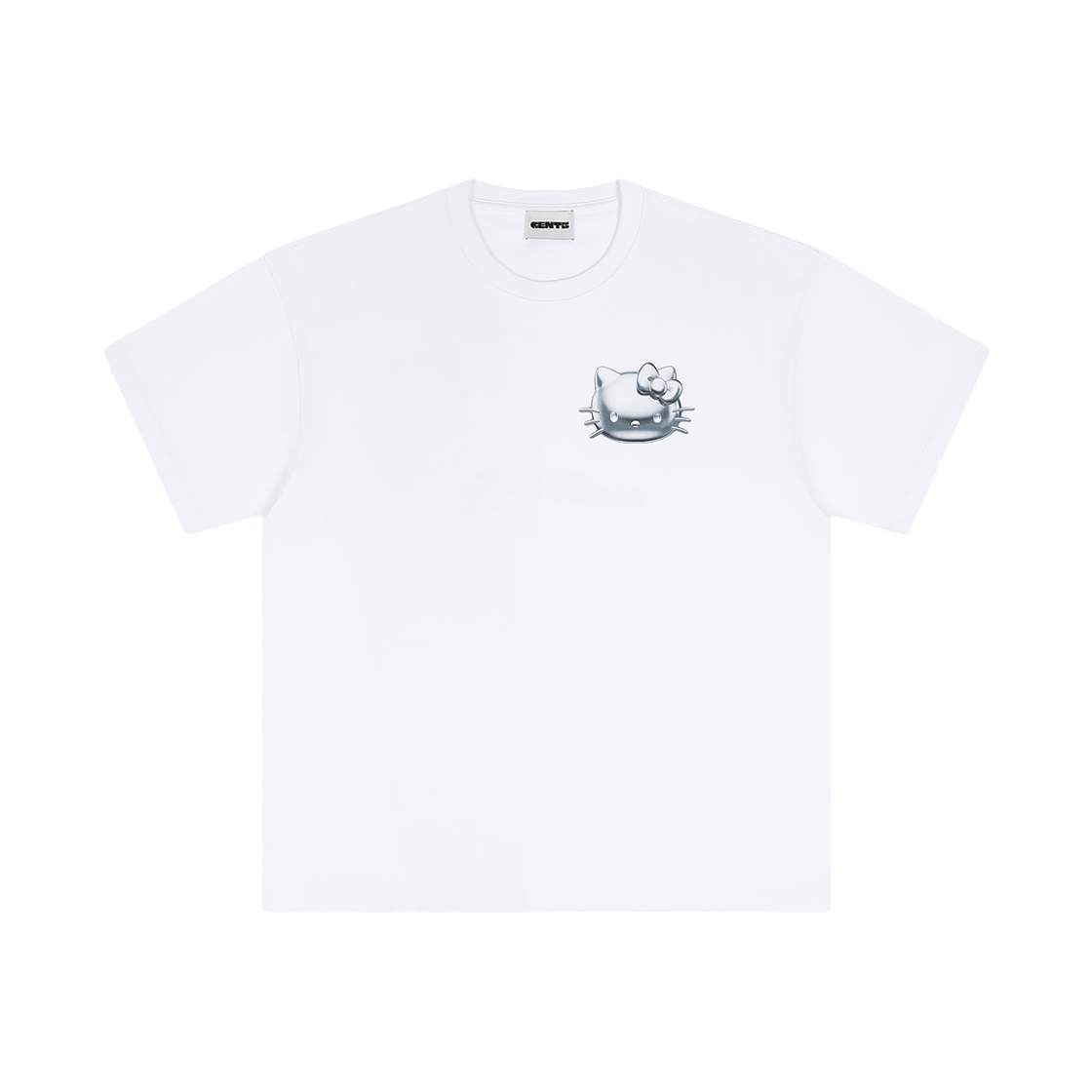 젠티 x 헬로 키티 티셔츠 크롬 01 화이트(Gentii x Hello Kitty T-Shirt Chrome 01 White)