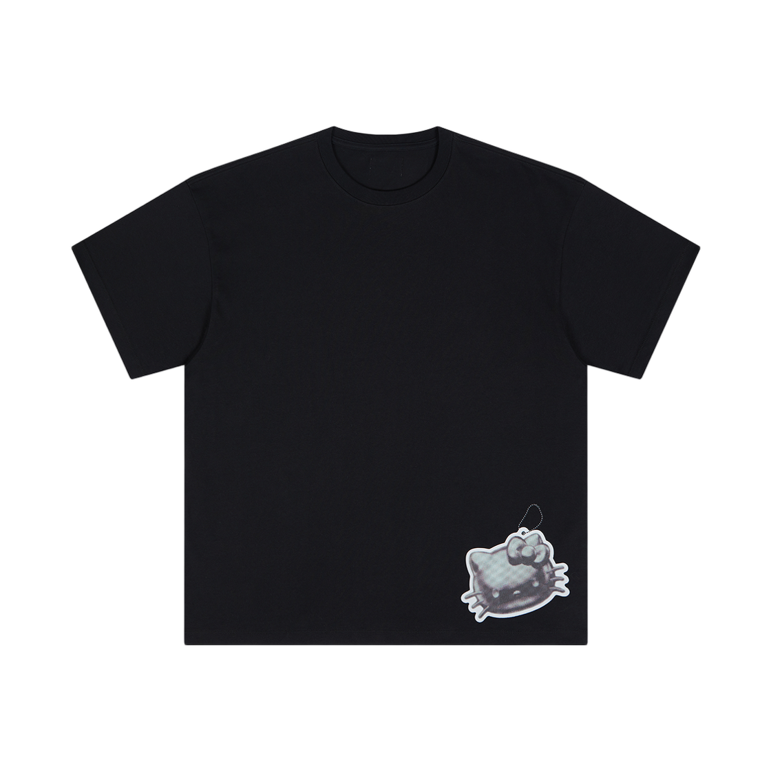 젠티 x 헬로 키티 티셔츠 하프톤 04 블랙(Gentii x Hello Kitty T-Shirt Halftone 04 Black)