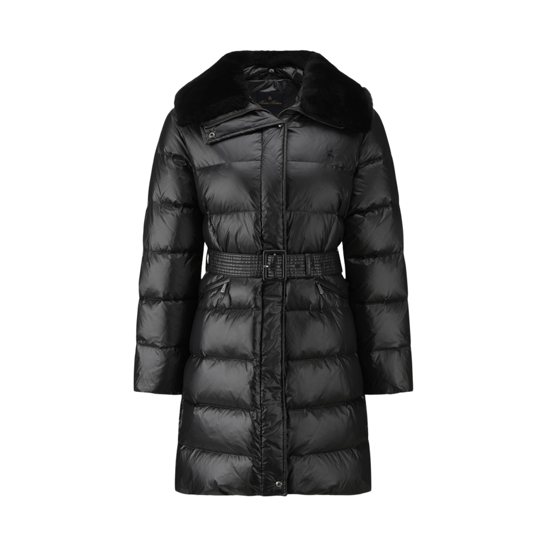 BBOPWBG404-ZBK BrooksBrothers Women's Belted Down Coat Black