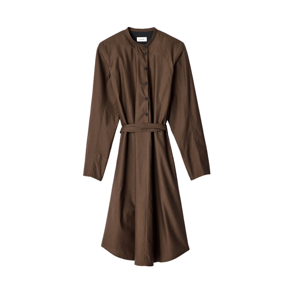 DR1165-LF1500-477 (W) Lemaire Sailor Dress in Washed Cotton and Silk Blend Truffle