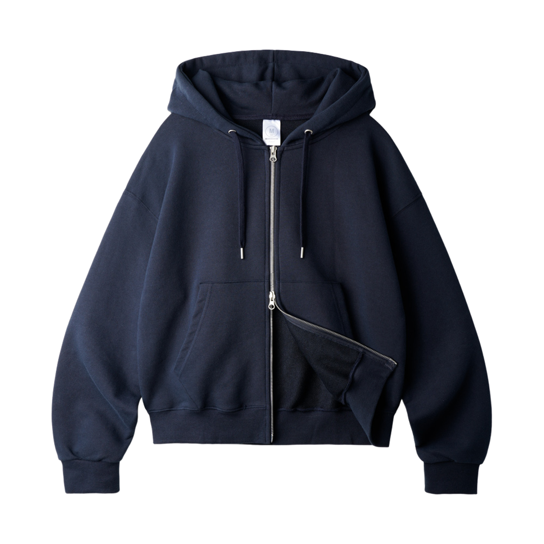 KJHD2650_navy_29 JEMUT Daycut Crop Overfit Hood Zip Up Navy KJHD2650