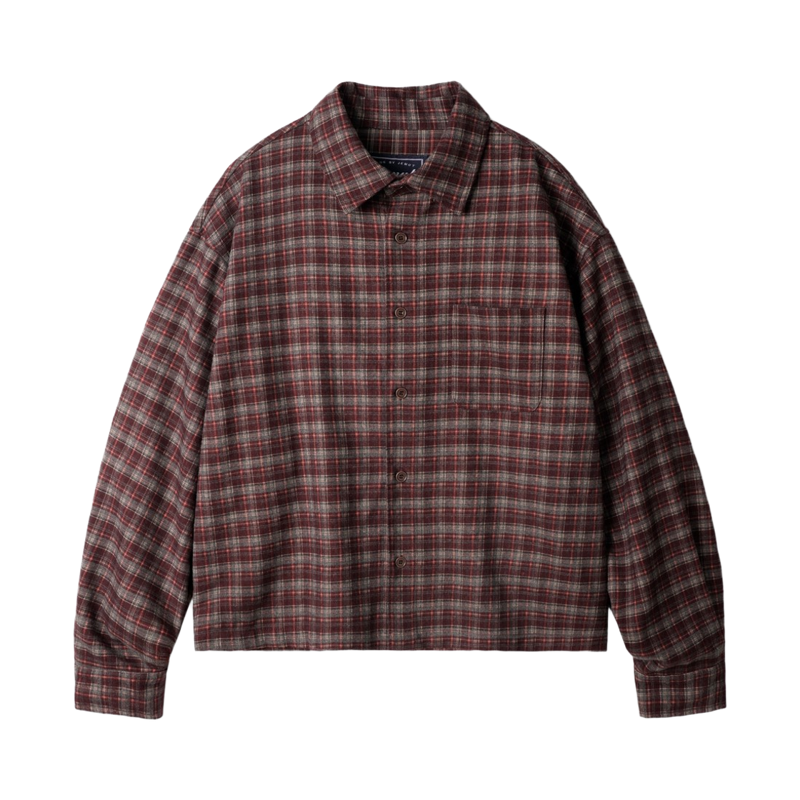 MMLS2676_burgundy_29 JEMUT Vintage Crop Check Shirts Burgundy MMLS2676