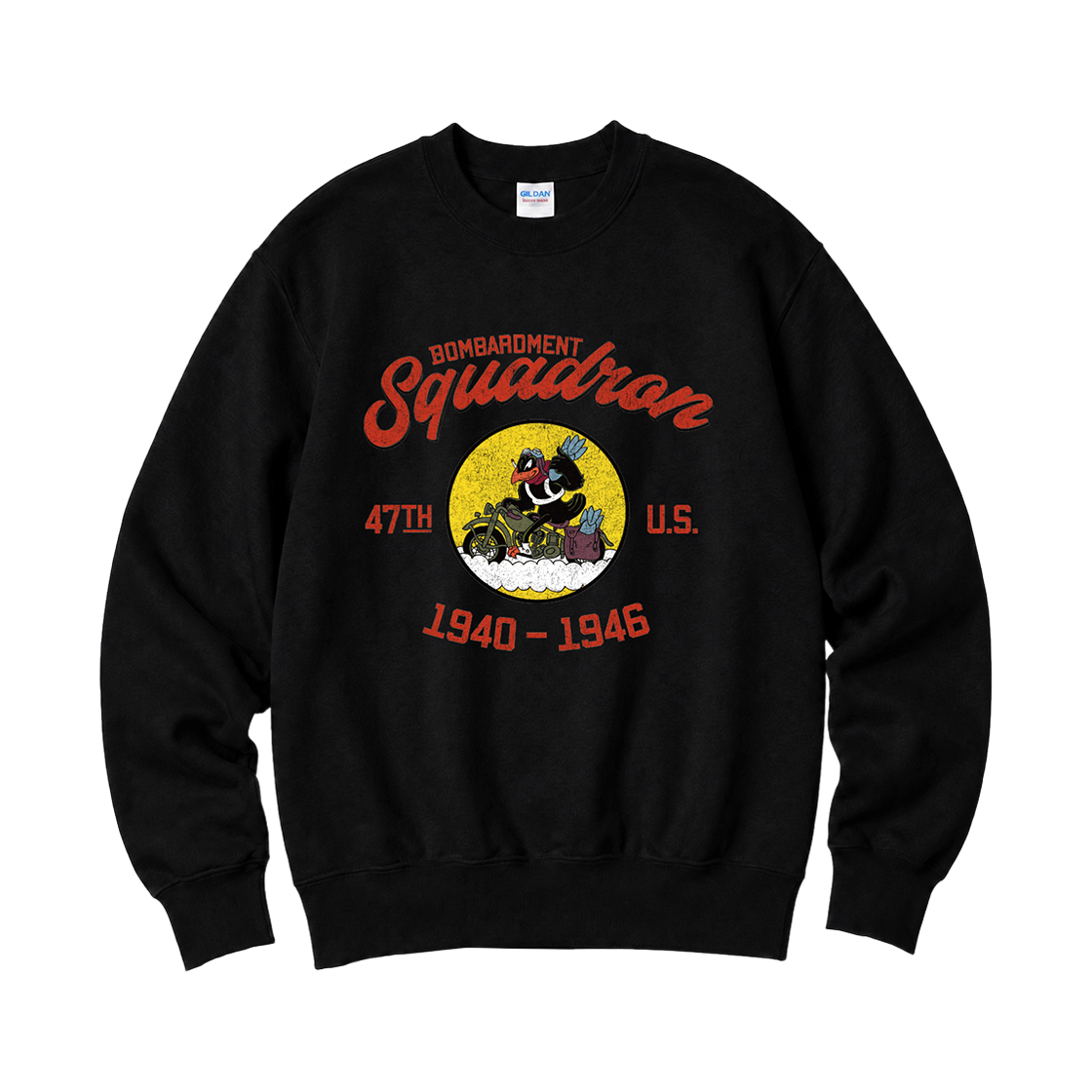 88000_copy Gildan x Vintage Collection SQUADRON Crewneck Sweat shirt Black