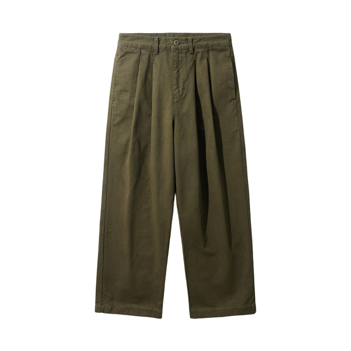 KJLP2606_khaki_291 JEMUT Saturn Two Tuck Wide Twill Pants Khaki KJLP2606
