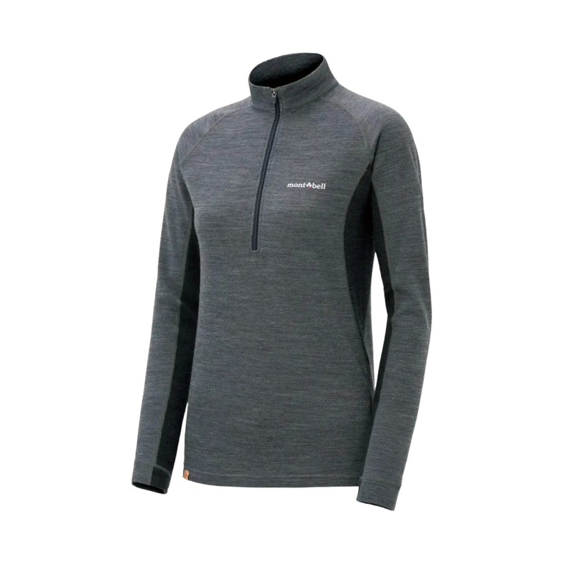 1114440 (W) Montbell Merino Wool Plus Action Zip Neck Heather Charcoal