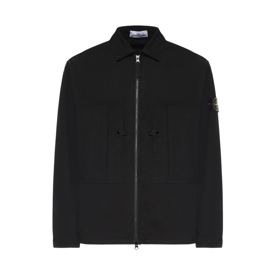 L1S15 1200005 S0298 V0029 [25% 쿠폰] Stone Island 1200005 Mercerised Organic Cotton Ripstop Comfort-Fit Zip-Up Overshirt with Pockets Black - 26SS