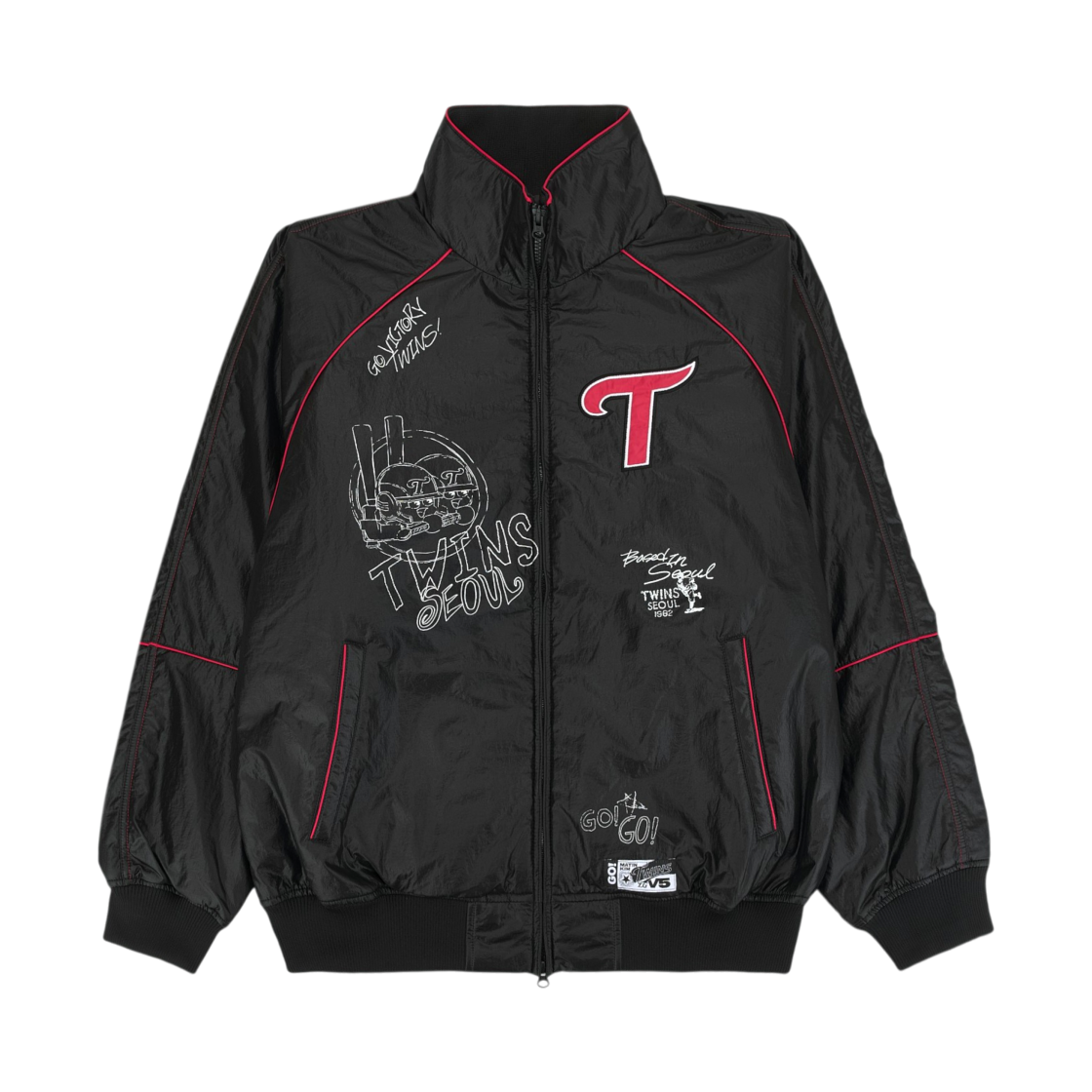 MK2600JP001OBB LG Twins x Matin Kim Graffiti Dugout Jacket Black