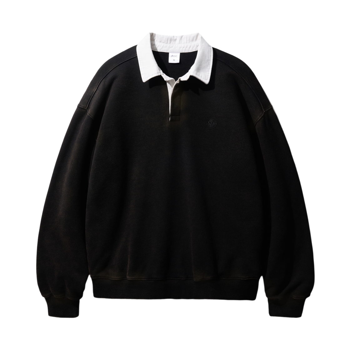SOMT2577_black_29 JEMUT Dustin Heavy Salt Washing Collar Sweatshirt Black SOMT2577