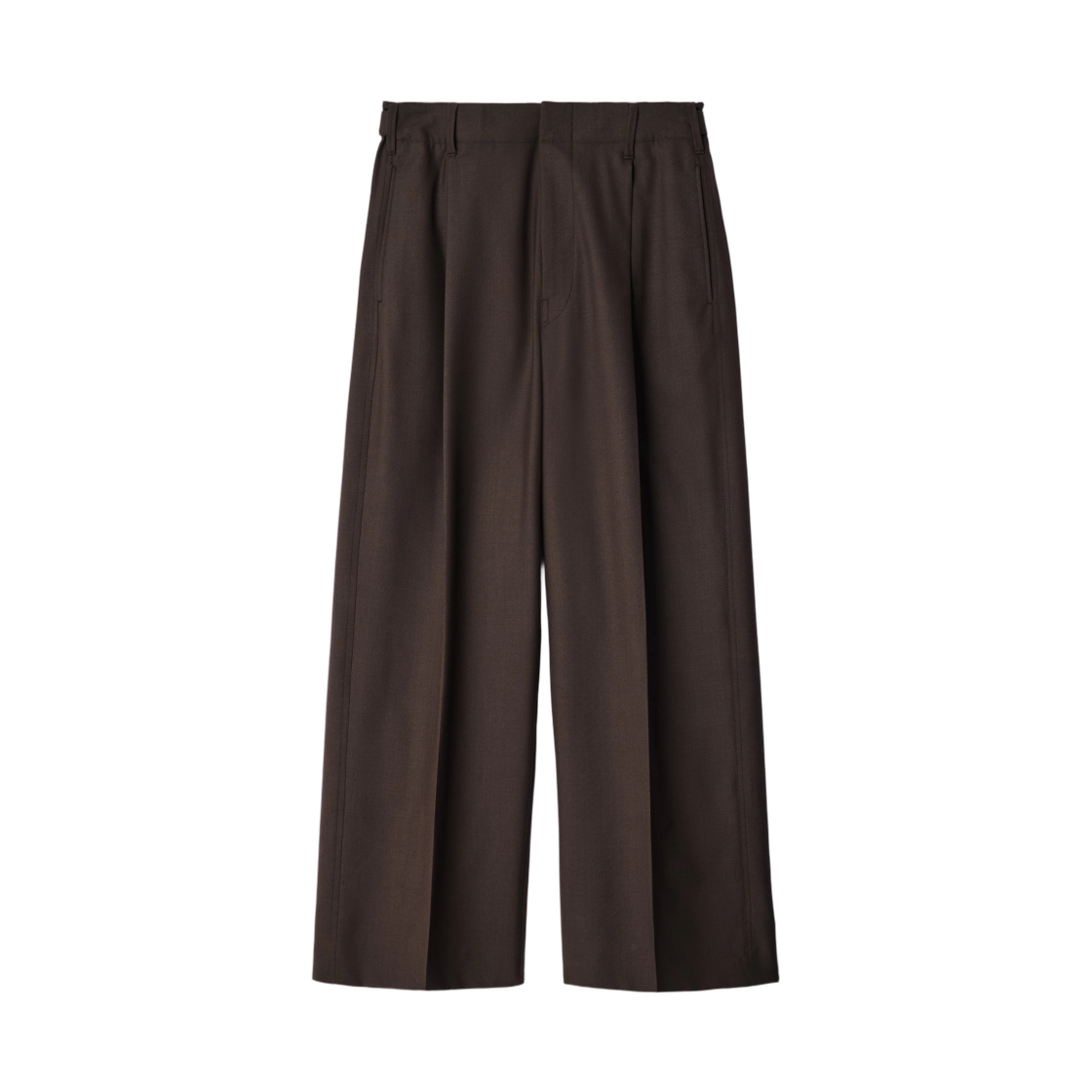 PA1332-LF414-705 Lemaire Single Pleat Tailored Pants in Tropical Wool Blend Moss