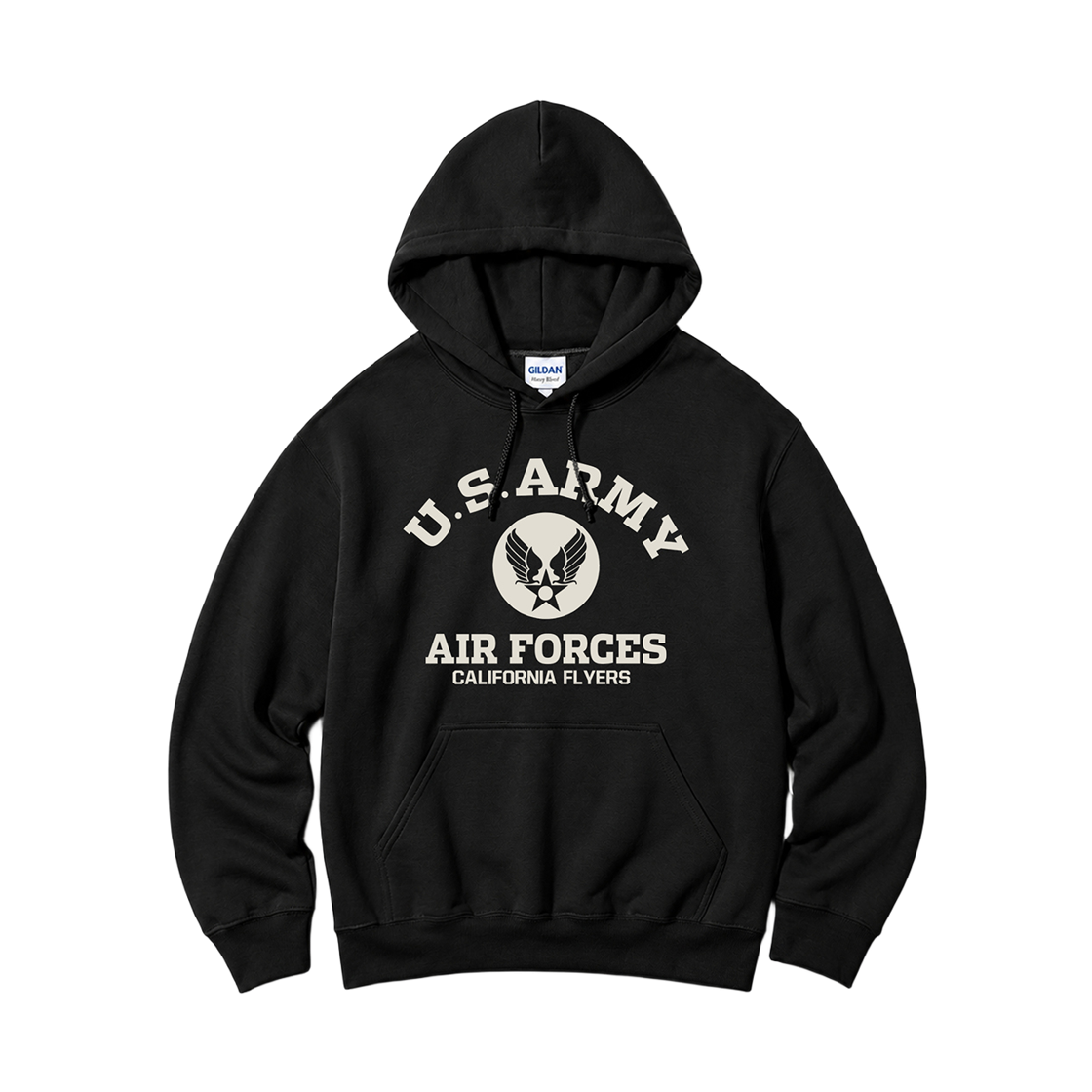 88500_copy Gildan x Vintage Collection US_ARMY Hooded Sweatshirt Black
