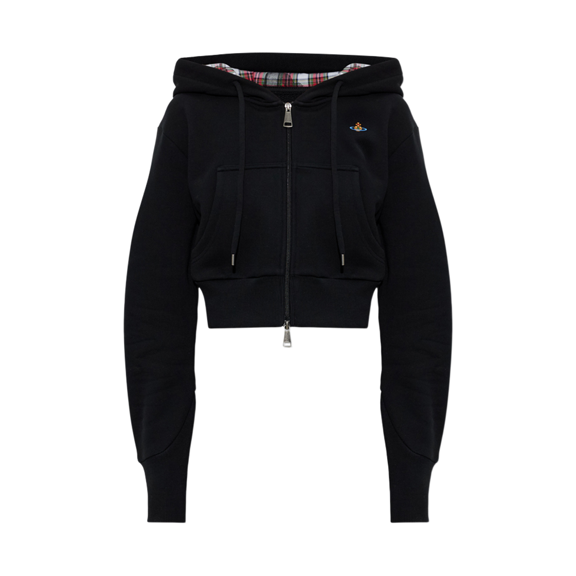 1I01001C J00AS O103 [25% 쿠폰] (W) Vivienne Westwood Logo Cropped Hoodie Black Red