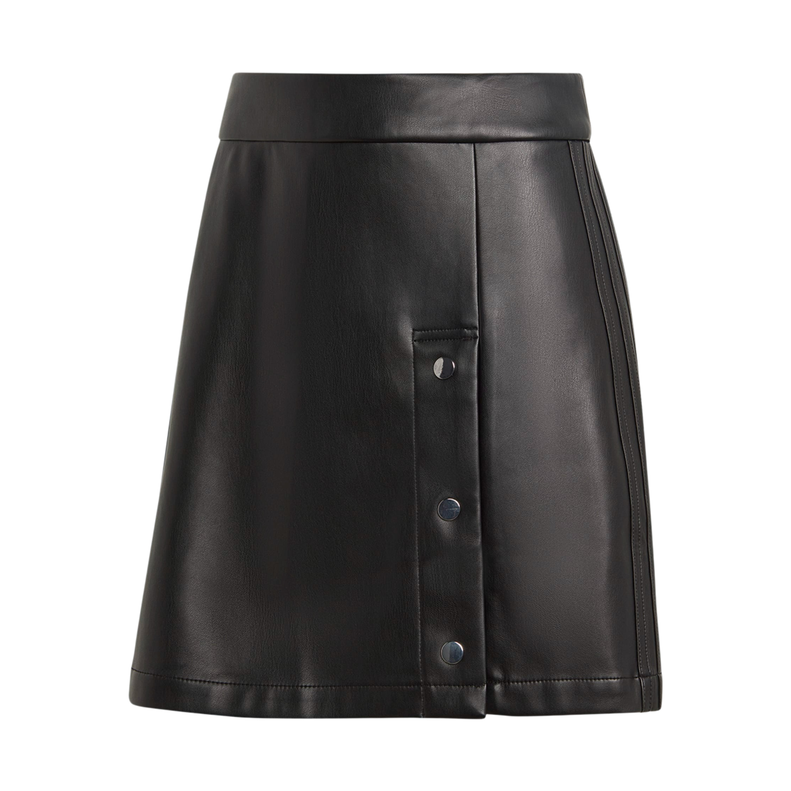 II6101 (W) Adidas Originals Adicolor Trefoil Faux Leather Skirt Black - KR Sizing