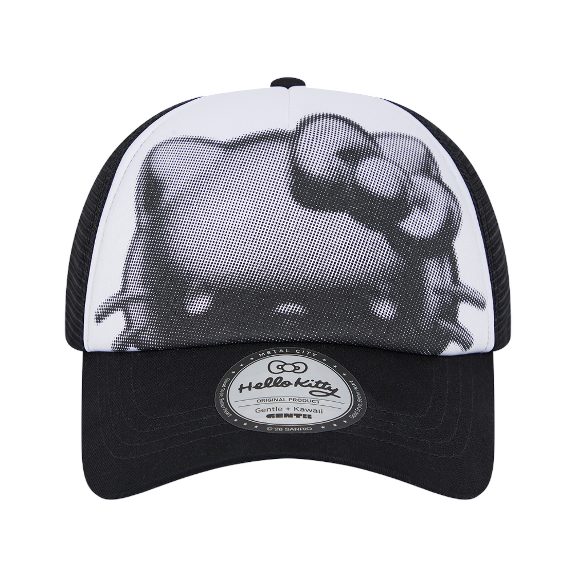 젠티 x 헬로 키티 메쉬캡 하프톤 02 블랙(Gentii x Hello Kitty MeshCap Halftone 02 Black)