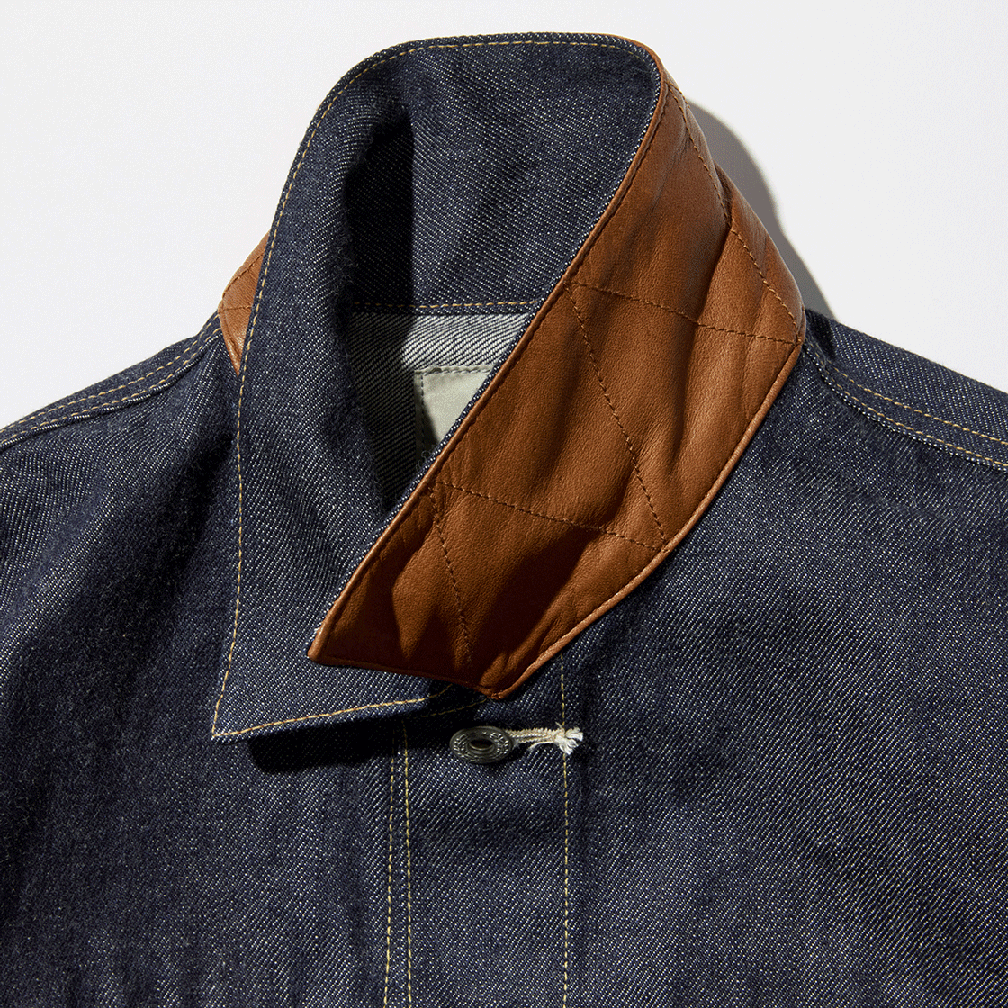 [예약배송] 아비렉스 헤리티치 데님 타입-1 자켓 "레더" 브라운([예약배송] Avirex Heritage Denim Type-1 Jacket "Leather" Brown) - 3