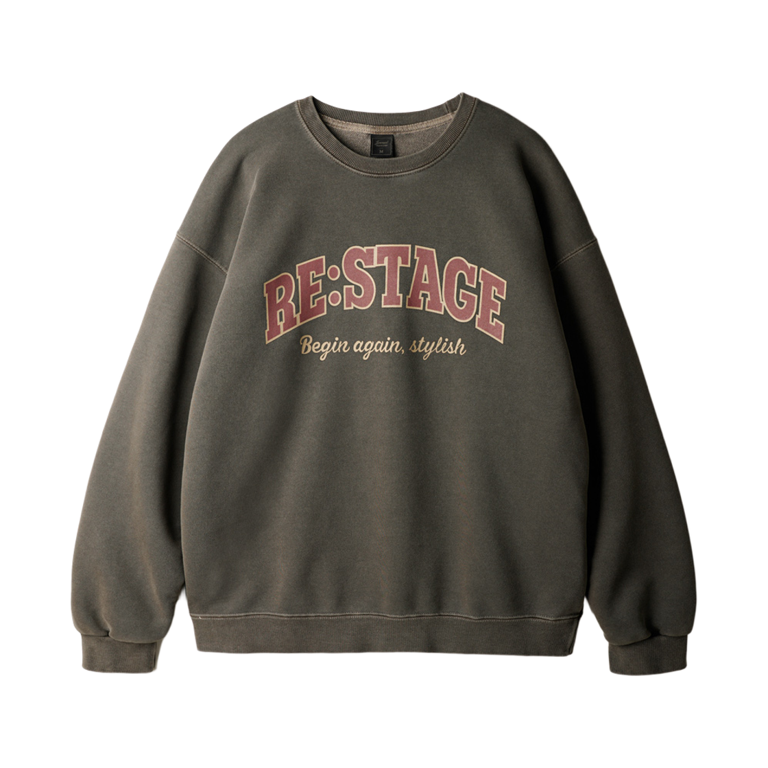 KHMT2656_khaki_29 JEMUT Restage Pigment Sweatshirts Khaki KHMT2656