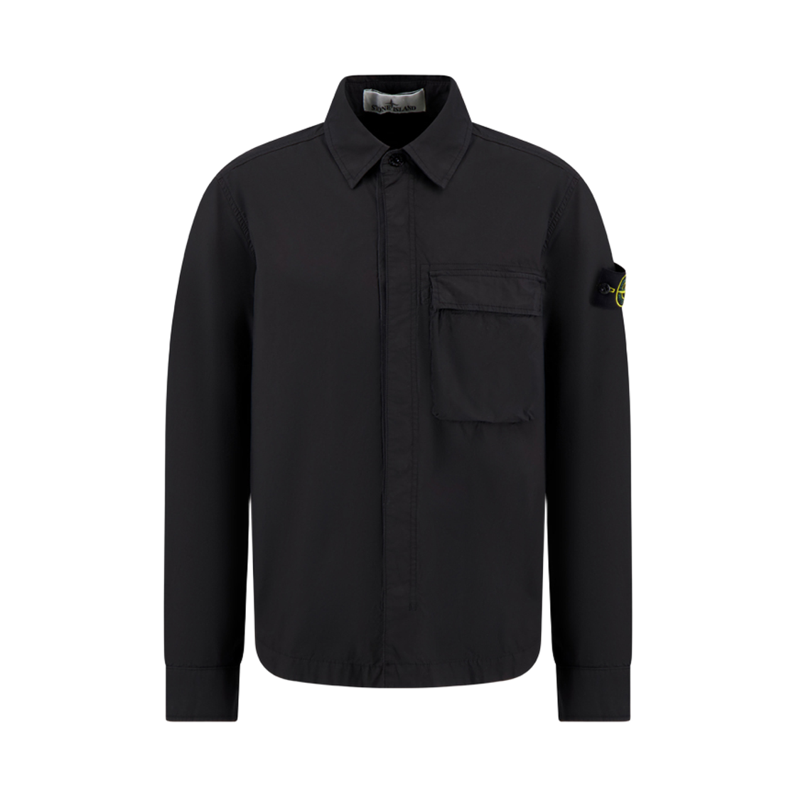 L1S15 1200032 S0003 V0029 [25% 쿠폰] Stone Island 1200032 Stretch Cotton Tela Paracadute Comfort-Fit Overshirt with Snap Fastening Black - 26SS