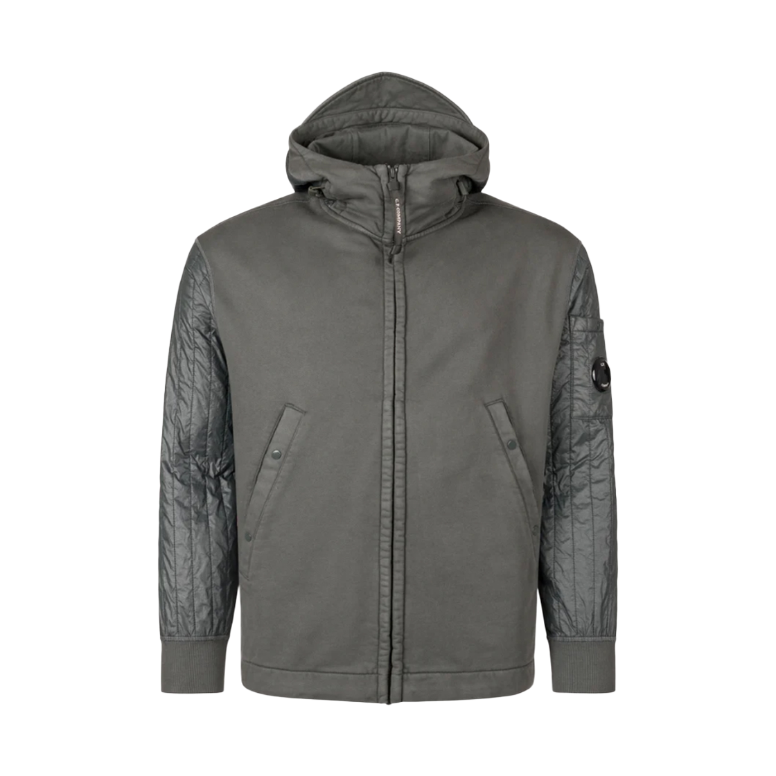 19CMSS054A 005835M 978 [20% 쿠폰] C.P. Company Diagonal Raised Fleece Mixed Full Zip Hooded Sweatshirt Dark Shadow Grey - 25FW