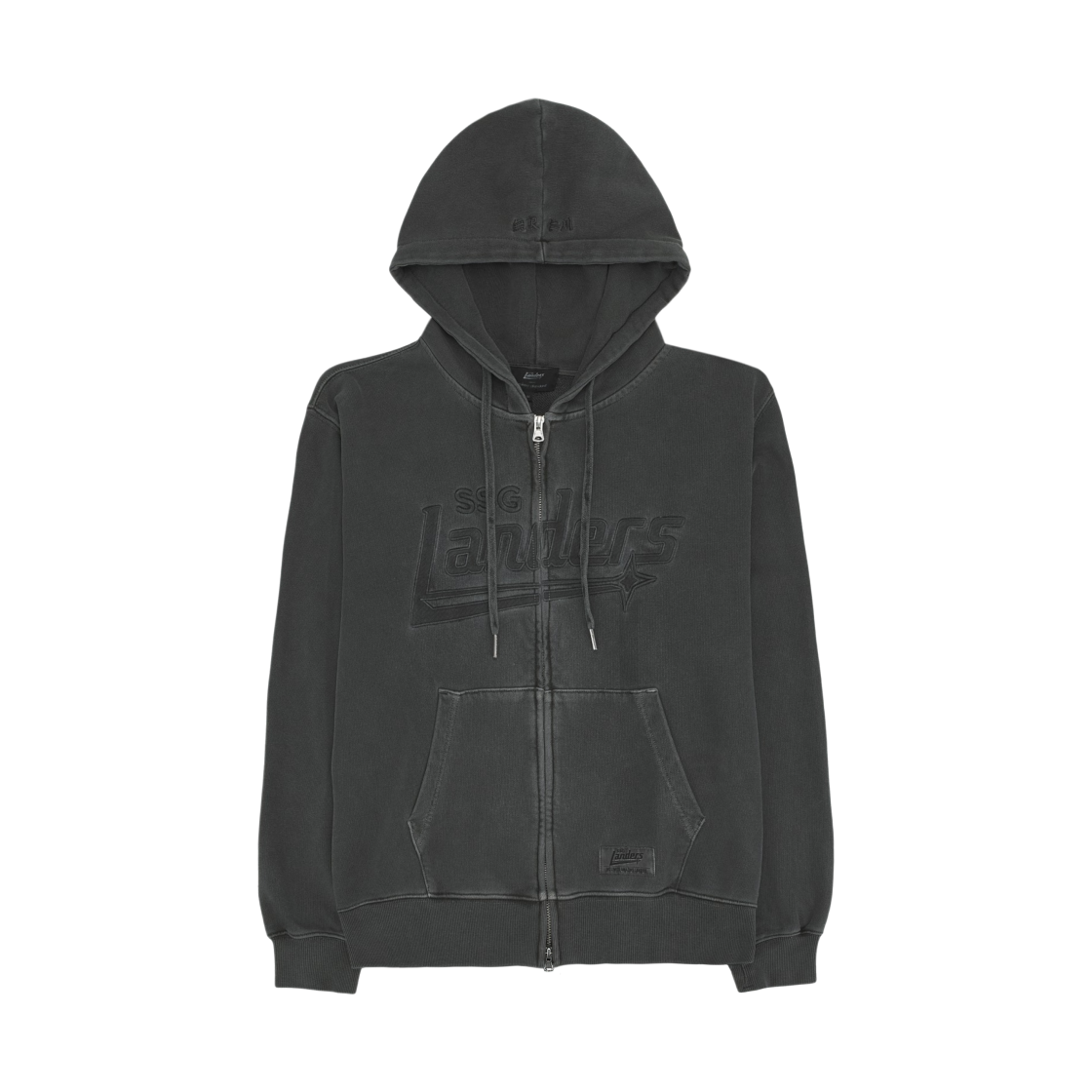 MMFTJ8D91-CG SSG Landers x Musinsa Standard Pigment Dyed Hooded Sweat Zip-Up Charcoal Grey