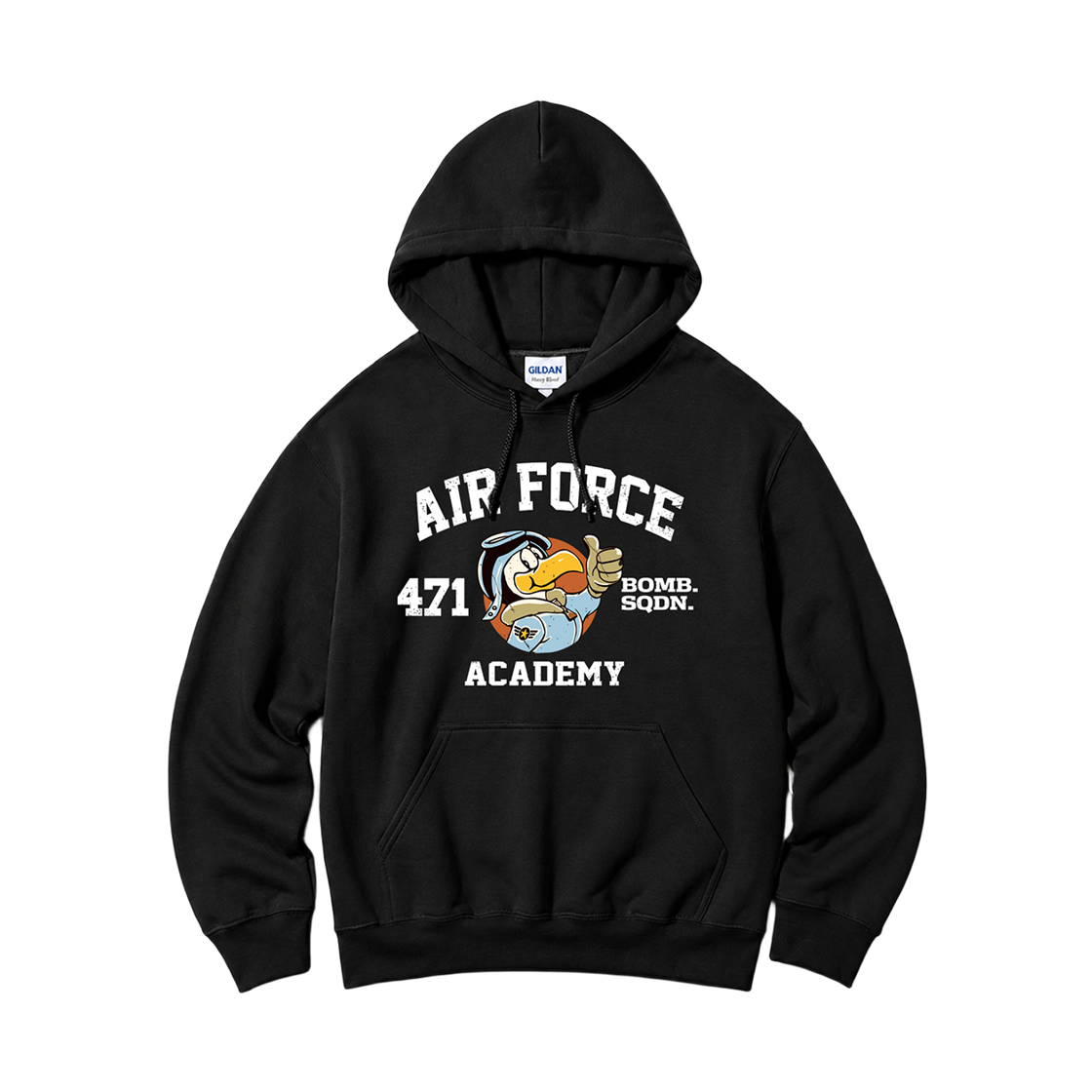 88500_copy Gildan x Vintage Collection AIR FORCE Hooded Sweatshirt Black