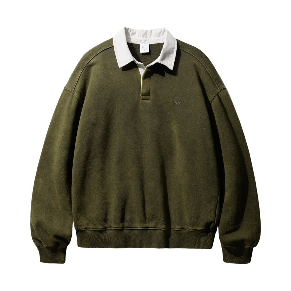 SOMT2577_khaki_29 JEMUT Dustin Heavy Salt Washing Collar Sweatshirt Khaki SOMT2577