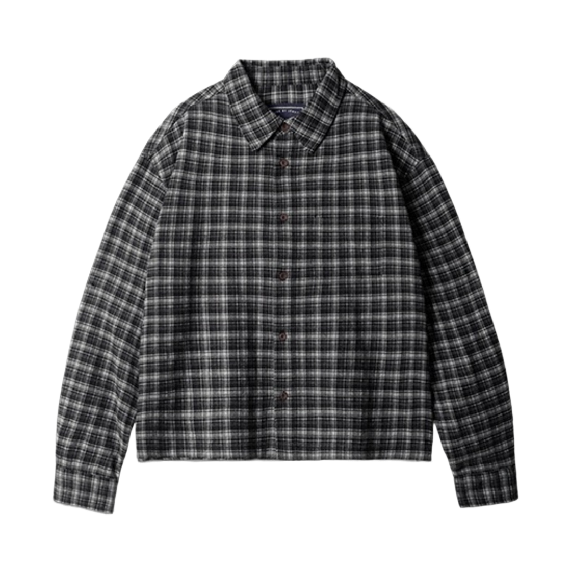 MMLS2676_black_29 JEMUT Vintage Crop Check Shirts Black MMLS2676