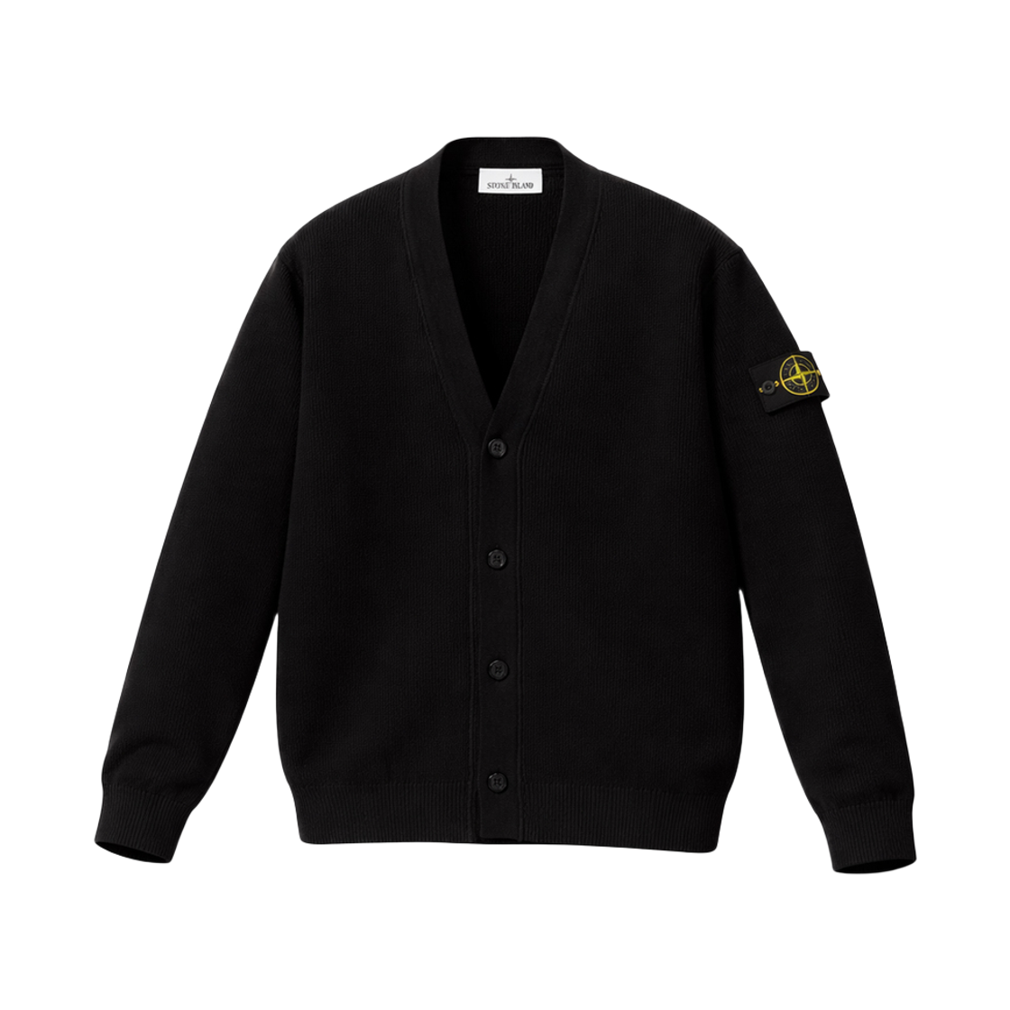 L1S15 5100009 S00D8 V0029 [25% 쿠폰] Stone Island 5100009 Ribbed Soft Organic Cotton V-Neck Cardigan Black - 26SS