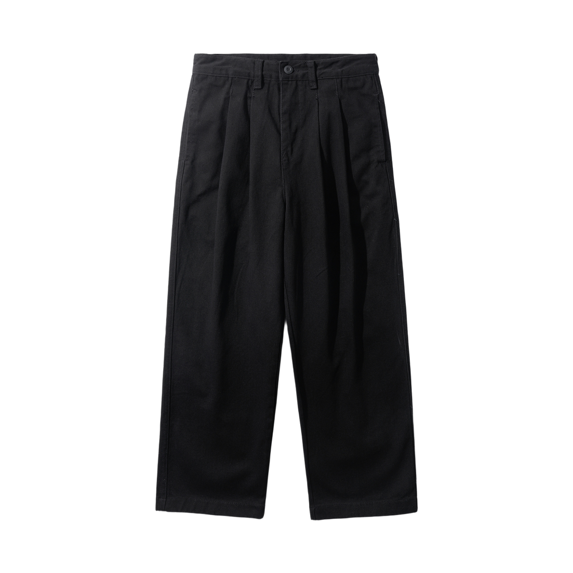 KJLP2606_black_291 JEMUT Saturn Two Tuck Wide Twill Pants Black KJLP2606