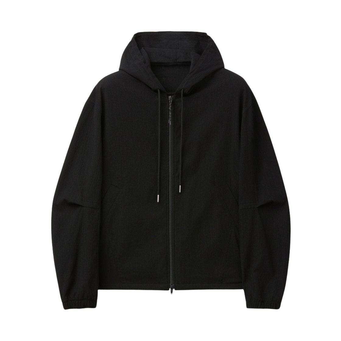 CQUAM26211BKX00 Customellow Crinkled Hood Zip Jacket Black
