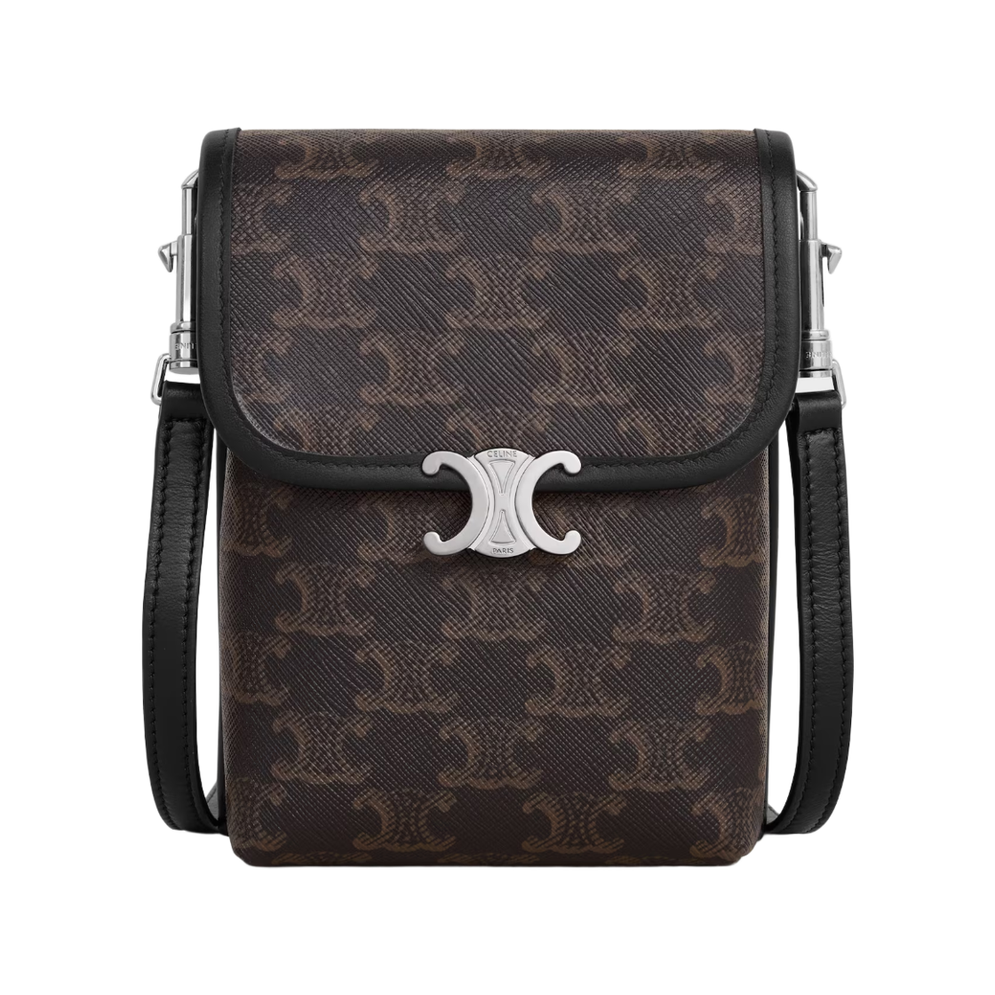 L105A4K16-38SI Celine Vertical Pouch Soft Triomphe Black
