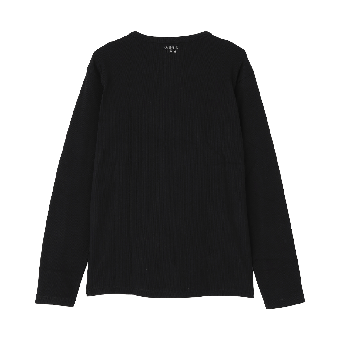 [예약배송] 아비렉스 데일리 웨어 롱 슬리브 브이넥 티셔츠 블랙([예약배송] Avirex Daily Wear Long Sleeve V-Neck T-Shirt Black) - 2
