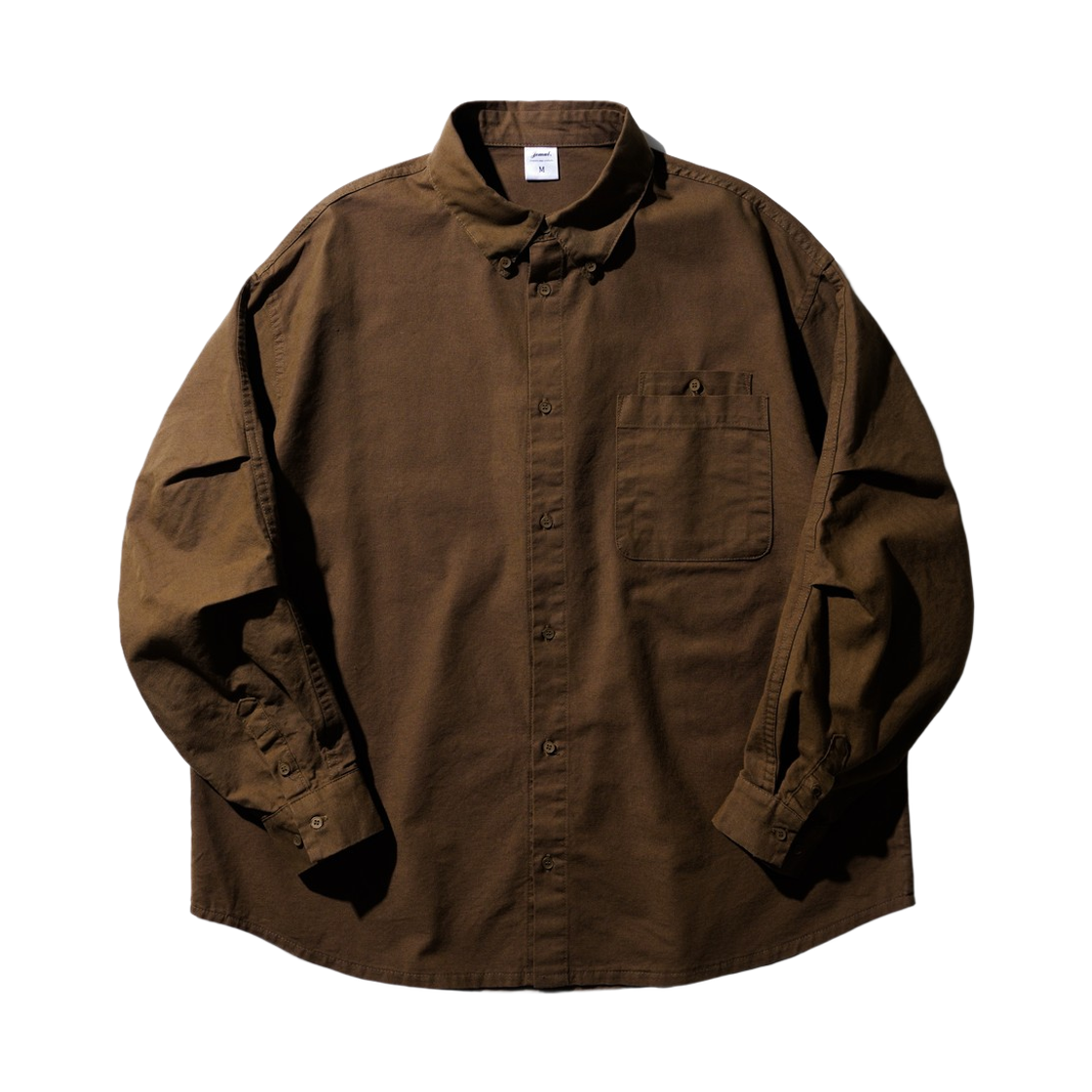 KJLS2567_brown_291 JEMUT Yeast Solid Oxford Shirts Brown KJLS2567